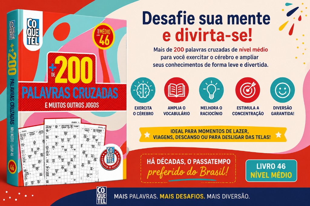Mais de 200 Palavras Cruzadas: diversão, concentração e exercício para o cérebro