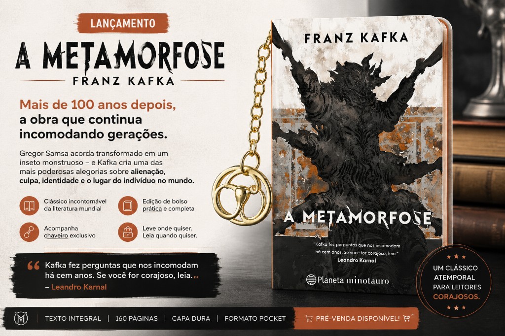 A Metamorfose, de Franz Kafka, ganha nova edição de bolso com chaveiro