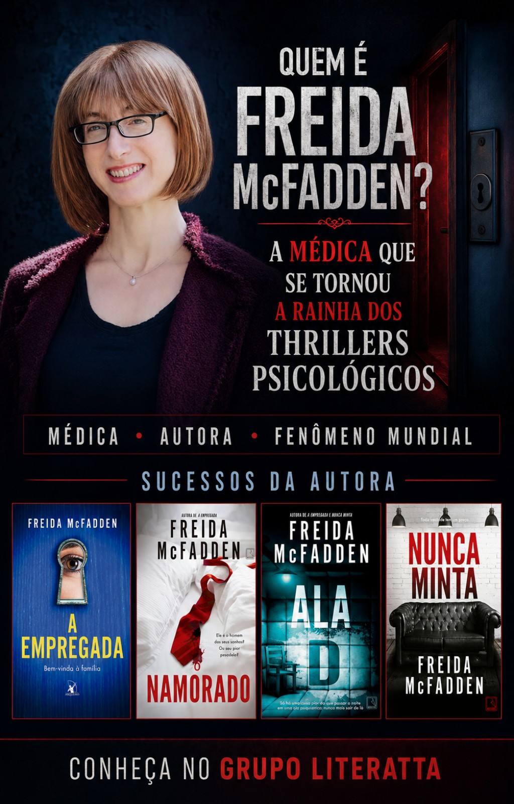 Imagem relacionada a Quem é Freida McFadden? A Médica que se Tornou a Rainha dos Thrillers Psicológicos