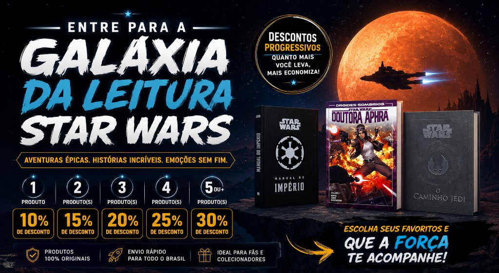 Star Wars: Livros, HQs e Aventuras com Até 30% de Desconto Progressivo no Grupo Literatta