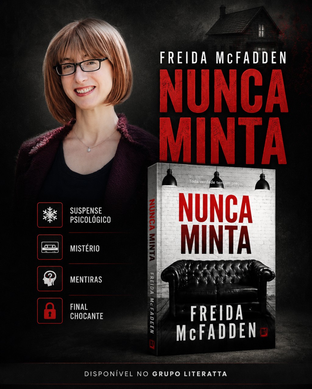 Imagem relacionada a Nunca Minta: o thriller psicológico de Freida McFadden que explodiu entre os livros mais comentados do momento
