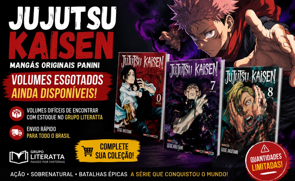 Jujutsu Kaisen: Mangás Difíceis de Encontrar Ainda Disponíveis no Grupo Literatta