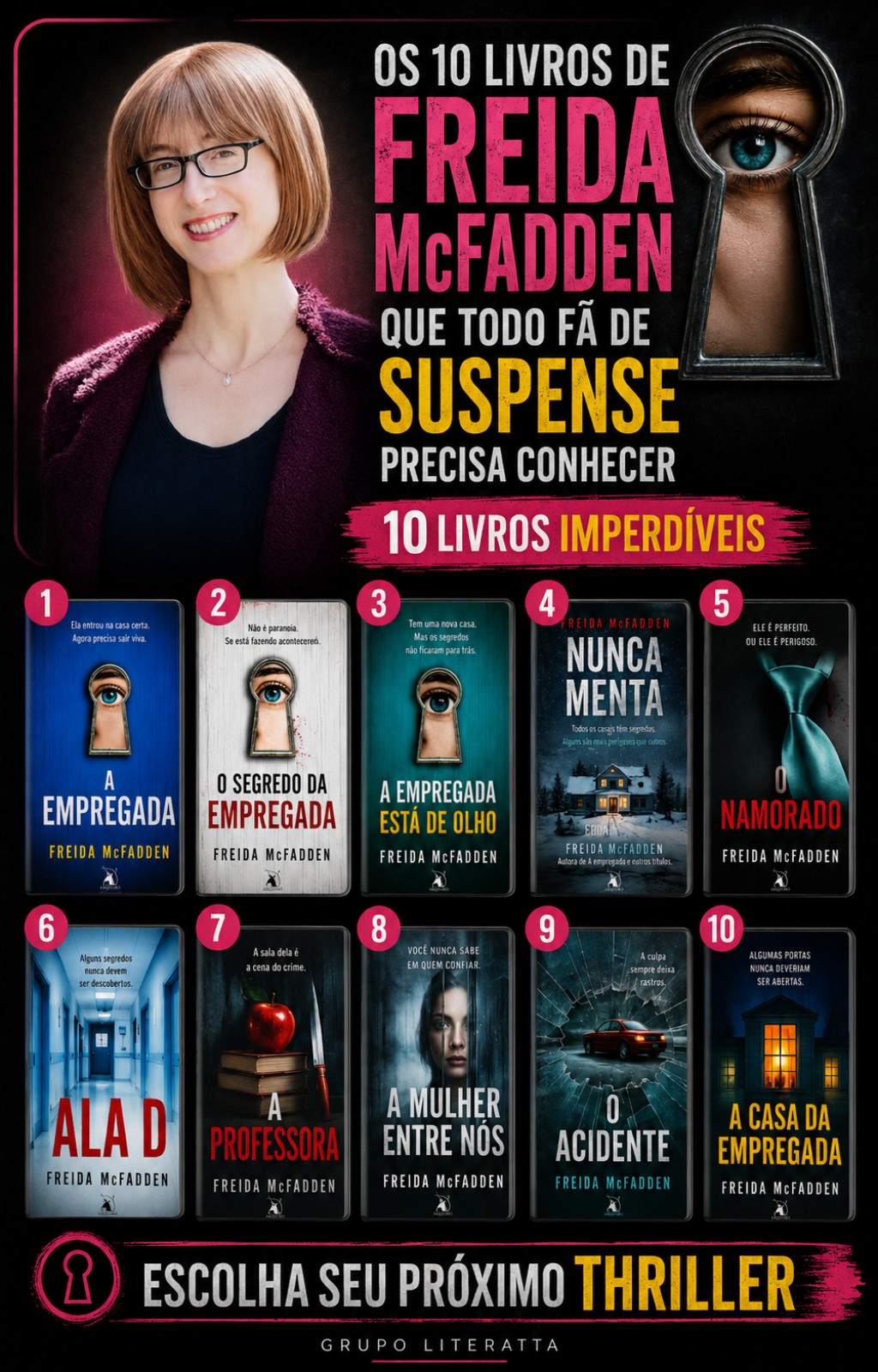 Imagem relacionada a Os 10 Livros de Freida McFadden Que Todo Fã de Suspense Precisa Conhecer
