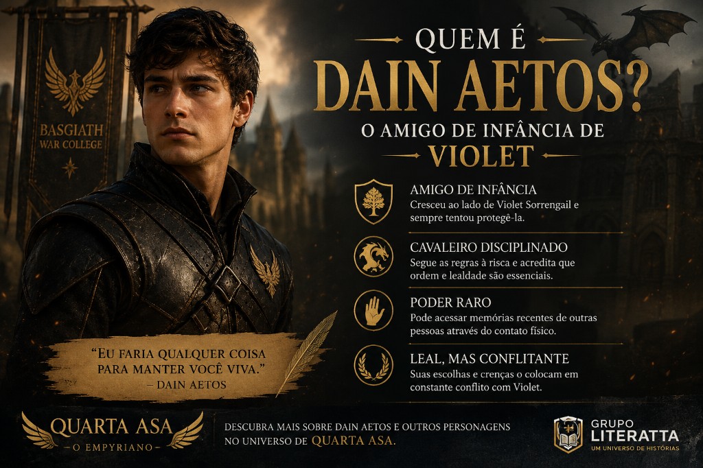 Quem é Dain Aetos? O Amigo de Infância de Violet em Quarta Asa