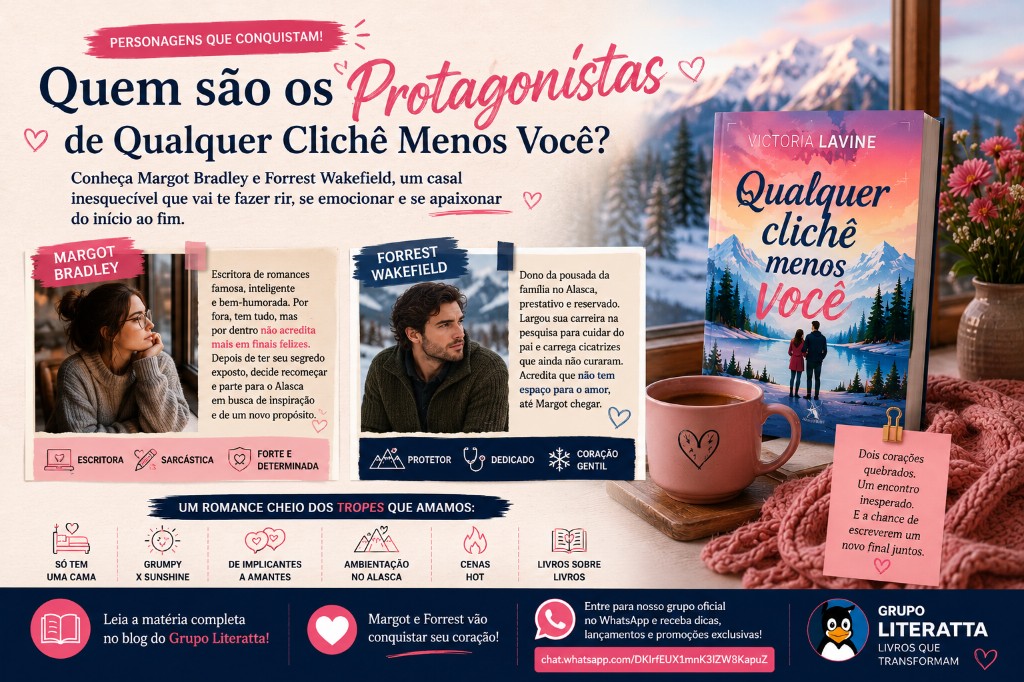Quem São os Protagonistas de Qualquer Clichê Menos Você? Conheça Margot Bradley e Forrest Wakefield